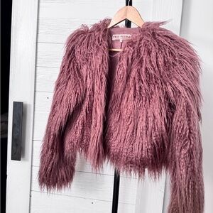 Free People Blush Faux Fur Coat nwot